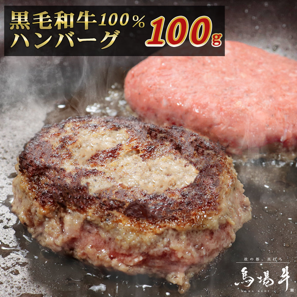 黒毛和牛「【馬場牛】100％プレミアムハンバーグ 100g×1袋 」